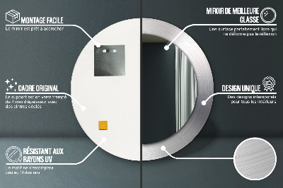 Espelho redondo decorativo Aço brilhante