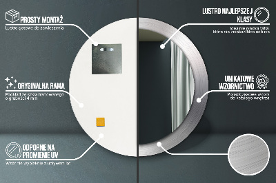 Espelho redondo decorativo Aço brilhante