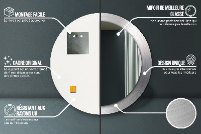 Espelho redondo decorativo Aço brilhante