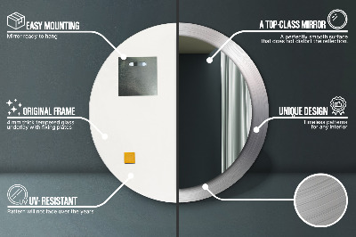 Espelho redondo decorativo Aço brilhante