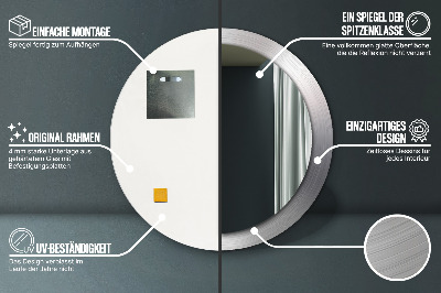 Espelho redondo decorativo Aço brilhante