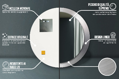 Espelho redondo decorativo Aço brilhante