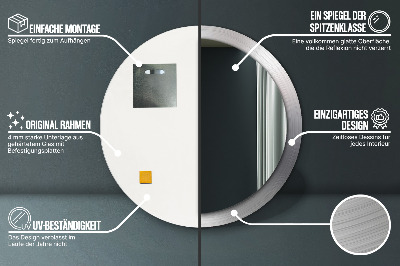 Espelho redondo decorativo Aço brilhante