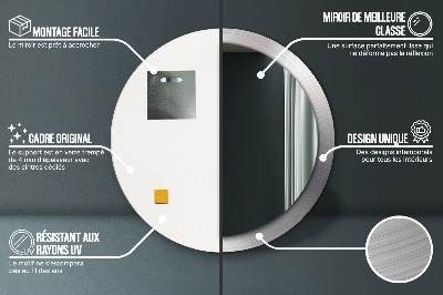 Espelho redondo decorativo Aço brilhante