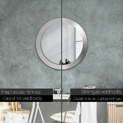 Espelho redondo decorativo Aço brilhante