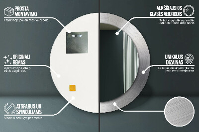 Espelho redondo decorativo Aço brilhante