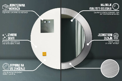 Espelho redondo decorativo Aço brilhante