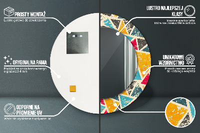 Espelho decorativo redondo Composição retrô