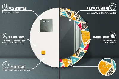 Espelho decorativo redondo Composição retrô