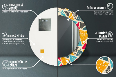 Espelho decorativo redondo Composição retrô