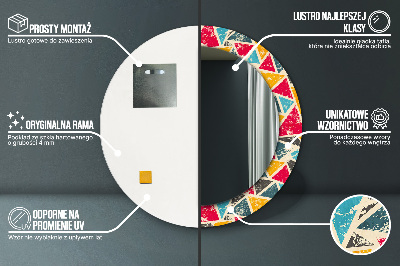 Espelho decorativo redondo Composição retrô