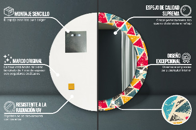 Espelho decorativo redondo Composição retrô