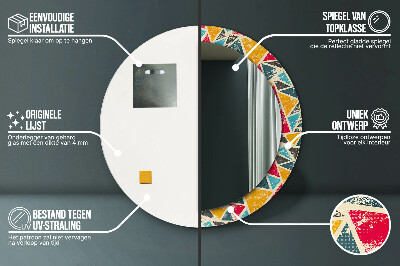 Espelho decorativo redondo Composição retrô