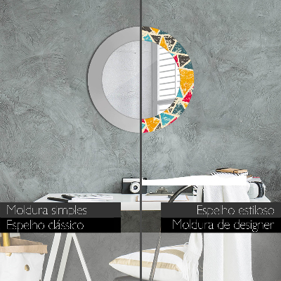 Espelho decorativo redondo Composição retrô