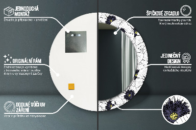 Espelho decorativo redondo Arranjo de flores linear