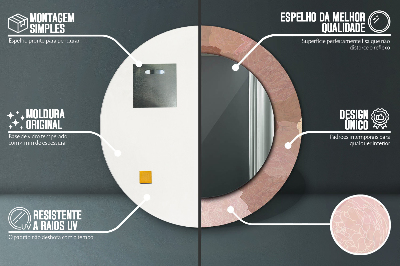 Espelho redondo decorativo Composição de rosas