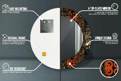 Espelho decorativo redondo Padrão abstrato grunge