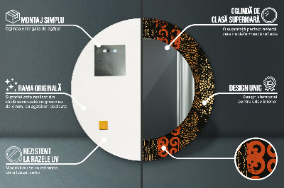 Espelho decorativo redondo Padrão abstrato grunge