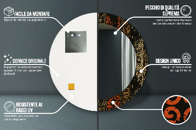 Espelho decorativo redondo Padrão abstrato grunge