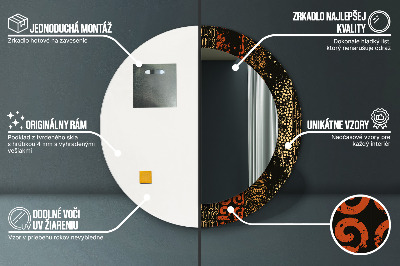 Espelho decorativo redondo Padrão abstrato grunge