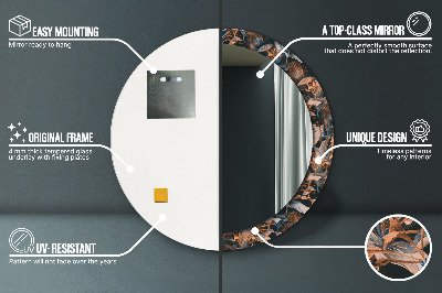 Espelho redondo decorativo Folhas tropicais escuras