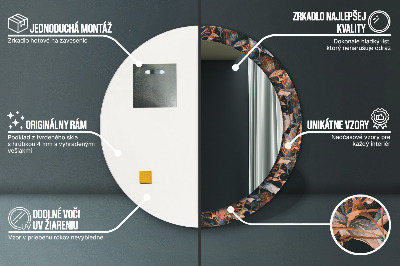 Espelho redondo decorativo Folhas tropicais escuras