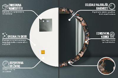 Espelho redondo decorativo Folhas tropicais escuras