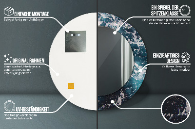 Espelho decorativo redondo Mar tempestuoso