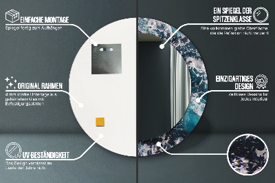 Espelho decorativo redondo Mar tempestuoso