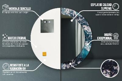 Espelho decorativo redondo Mar tempestuoso