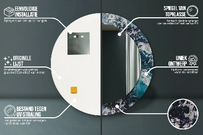 Espelho decorativo redondo Mar tempestuoso