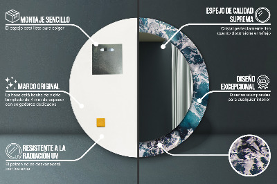 Espelho decorativo redondo Mar tempestuoso