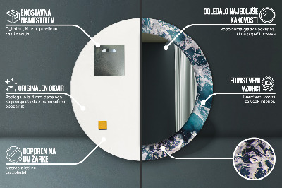 Espelho decorativo redondo Mar tempestuoso