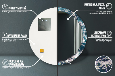 Espelho decorativo redondo Mar tempestuoso