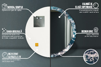 Espelho decorativo redondo Mar tempestuoso