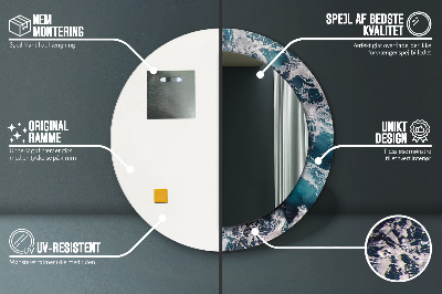 Espelho decorativo redondo Mar tempestuoso