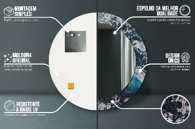 Espelho decorativo redondo Mar tempestuoso