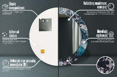 Espelho decorativo redondo Mar tempestuoso