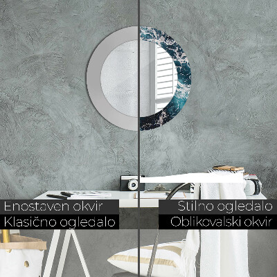 Espelho decorativo redondo Mar tempestuoso
