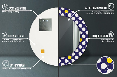 Espelho redondo decorativo bolinhas retrô