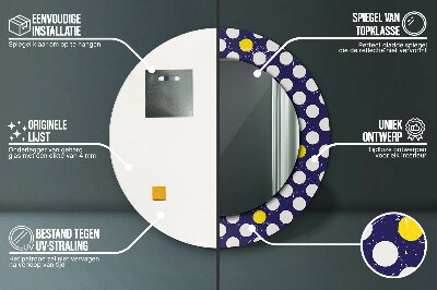 Espelho redondo decorativo bolinhas retrô