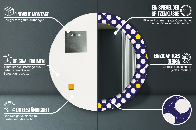 Espelho redondo decorativo bolinhas retrô