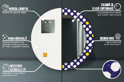 Espelho redondo decorativo bolinhas retrô