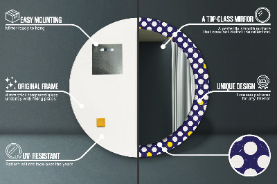 Espelho redondo decorativo bolinhas retrô