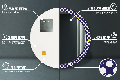 Espelho redondo decorativo bolinhas retrô