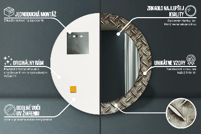 Espelho redondo decorativo Textura de aço