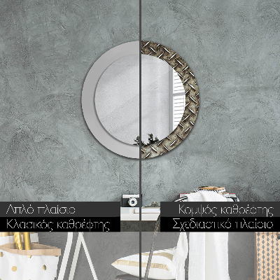 Espelho redondo decorativo Textura de aço