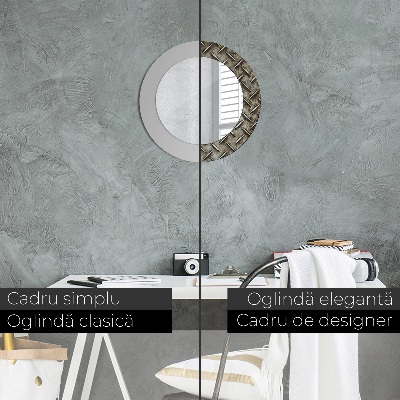 Espelho redondo decorativo Textura de aço