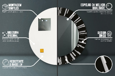 Espelho redondo decorativo Composição radiante