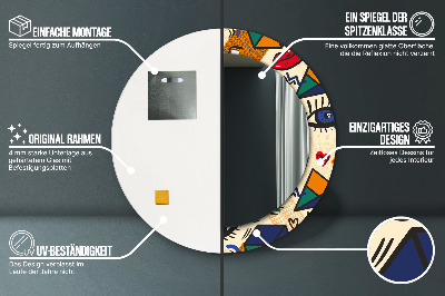 Espelho decorativo redondo Estilo pop art